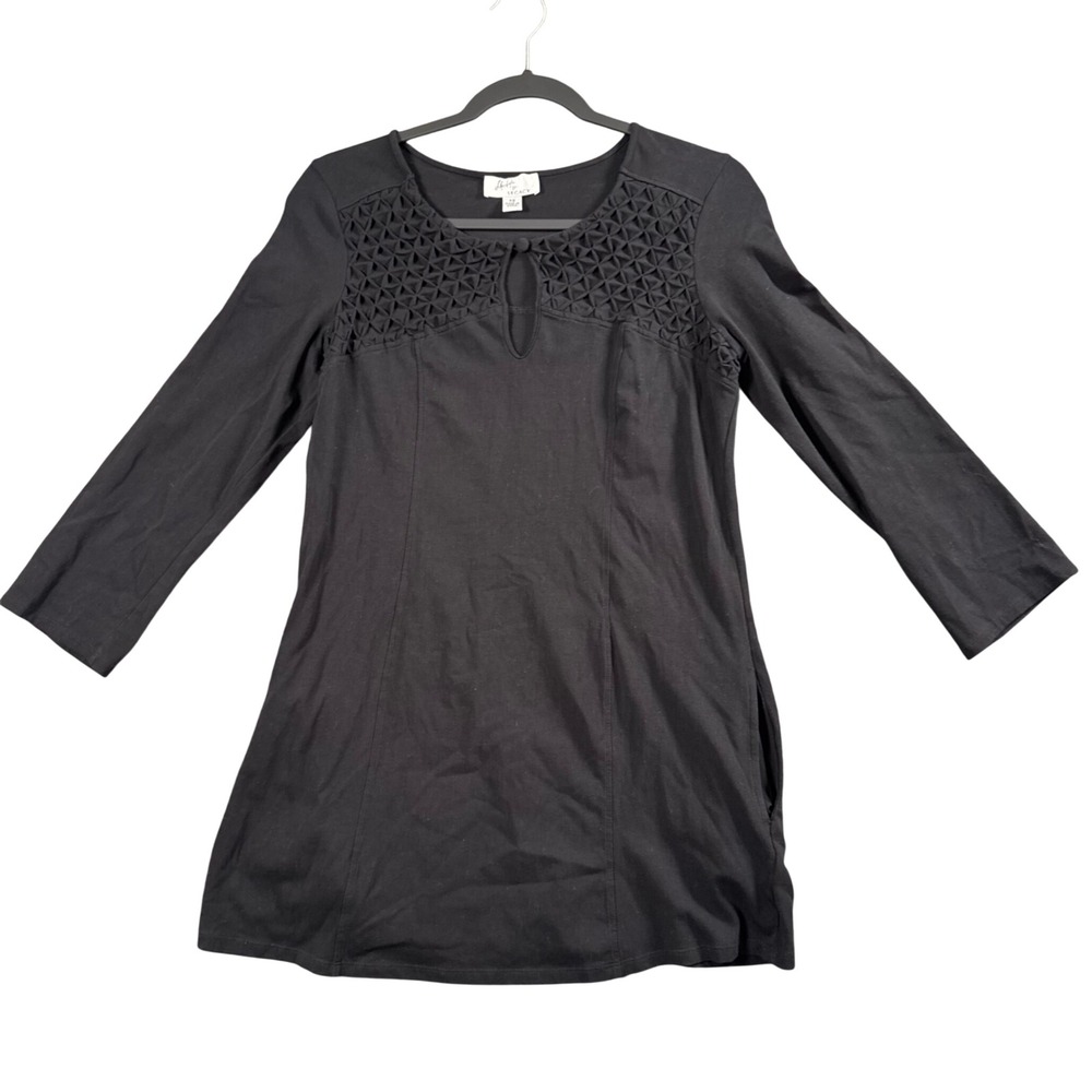 Womens Whimsigoth Dark Romantic Gothic Lattice Smocked Tunic Top XS